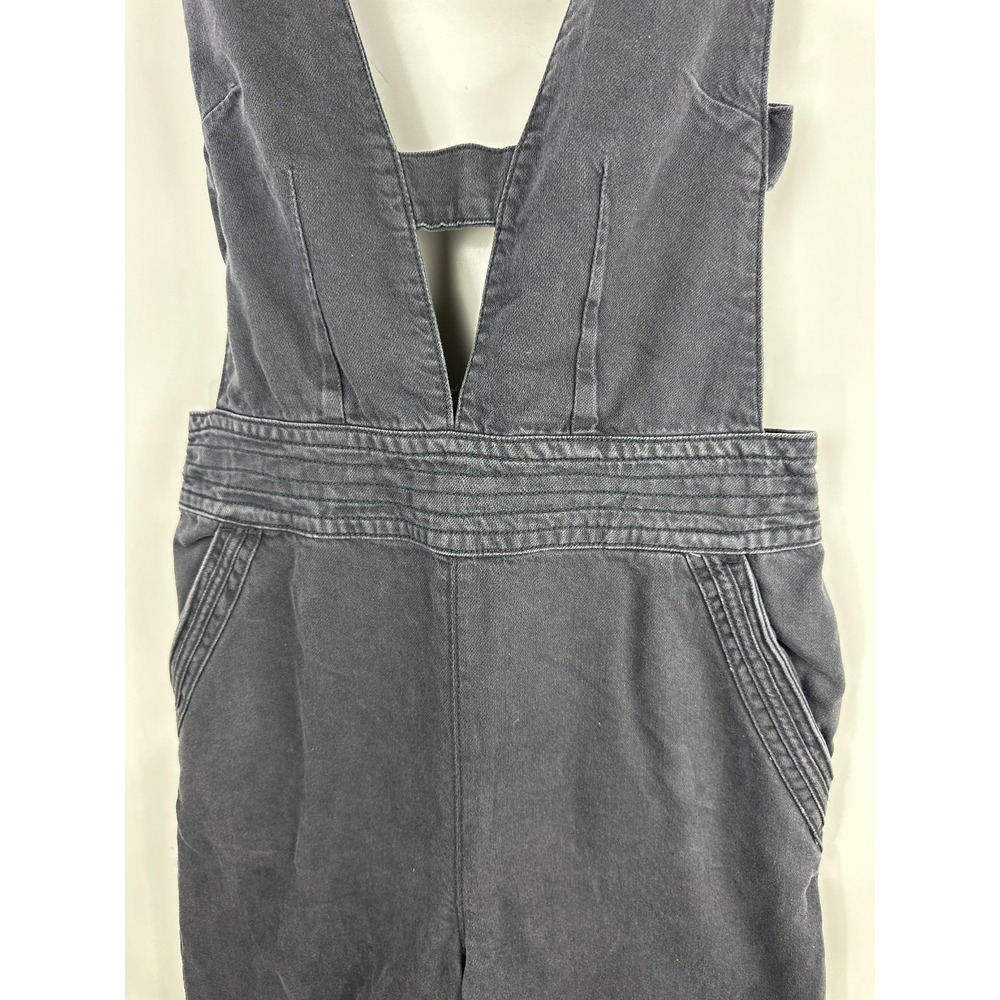 Pilcro x Anthropologie Puddle Jumpsuit Wide Leg Faded Black Raw Hem 28 Tall - Picture 3 of 16